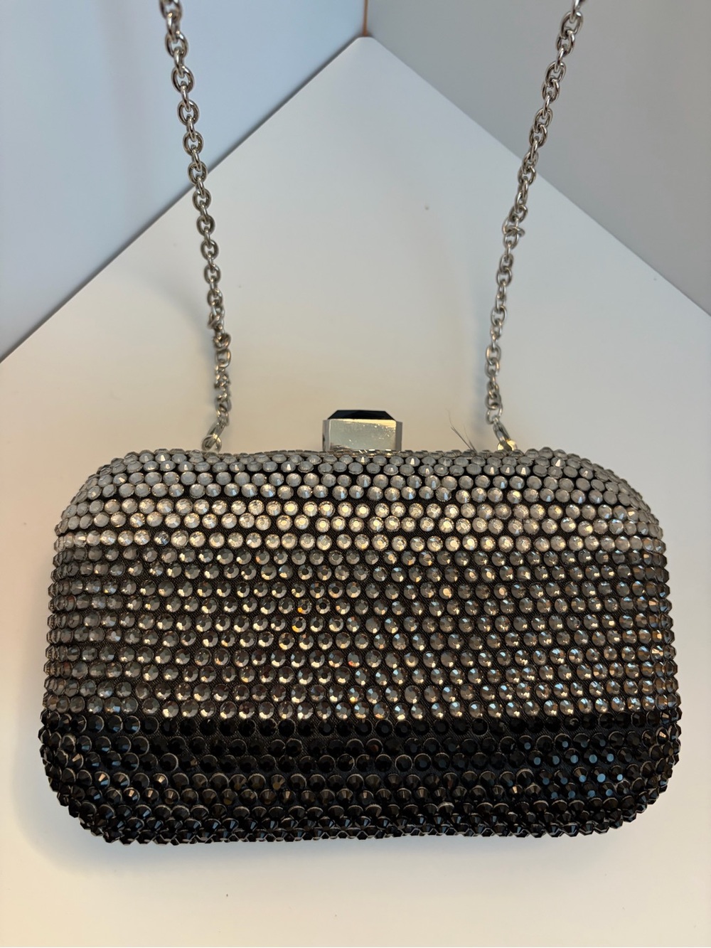 RSVP Silver and Black Ombré Convertible  Clutch-Shoulder Bag